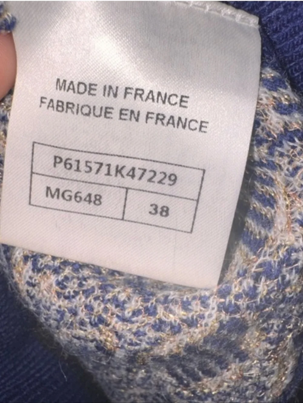 CHANEL Navy, Tan and Black Fair Isle Yoke Sweater